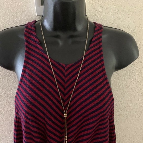 LUCY LOVE Boutique Red & Blue Stripe Charlise Tank Top size MEDIUM 🆕 - Picture 10 of 12
